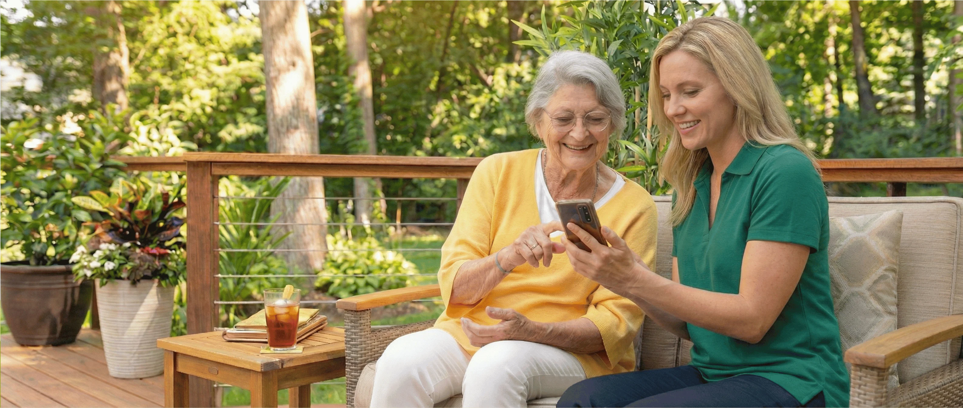 Caregiver with senior